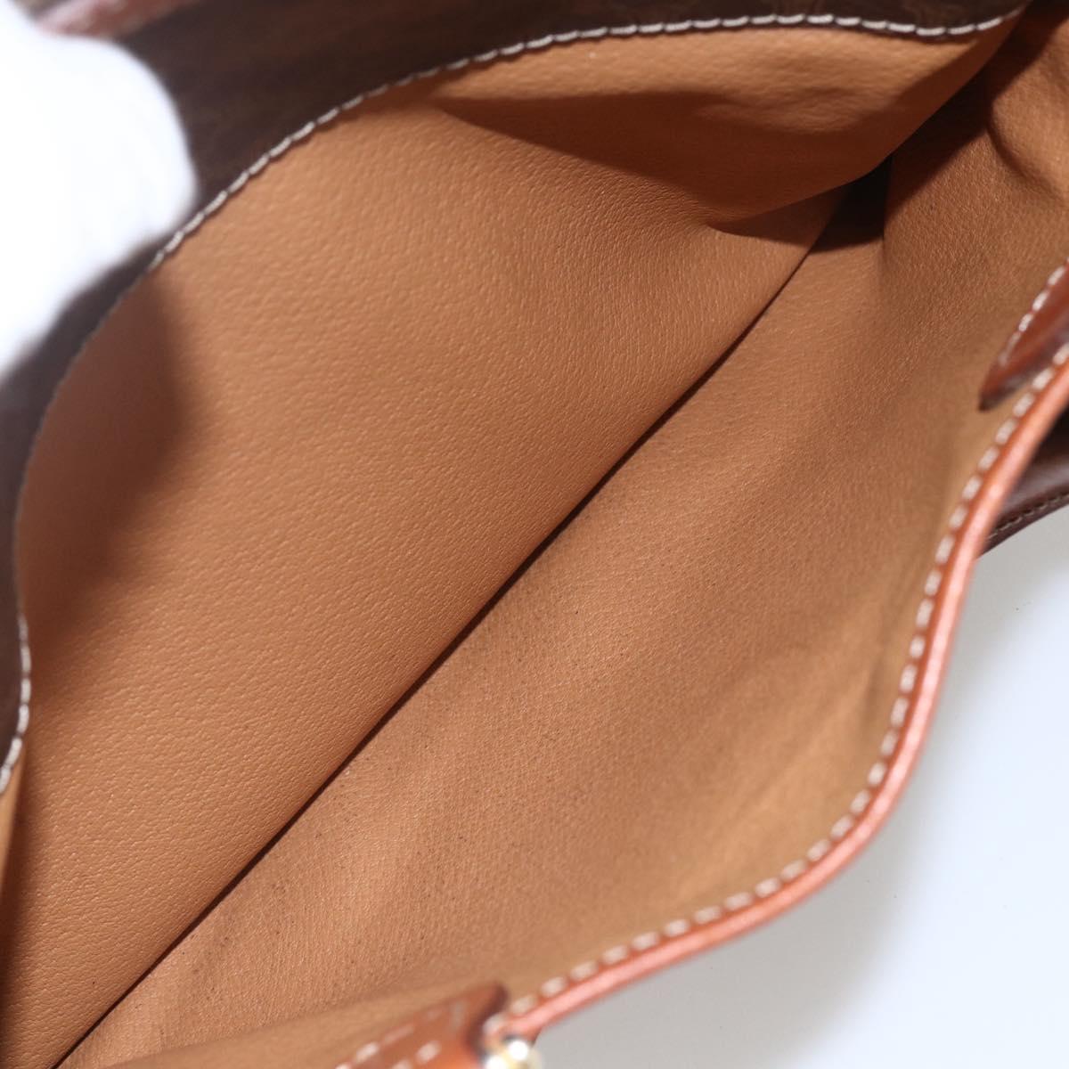 CELINE Macadam Canvas Hand Bag PVC Leather Brown Gold Auth 160202