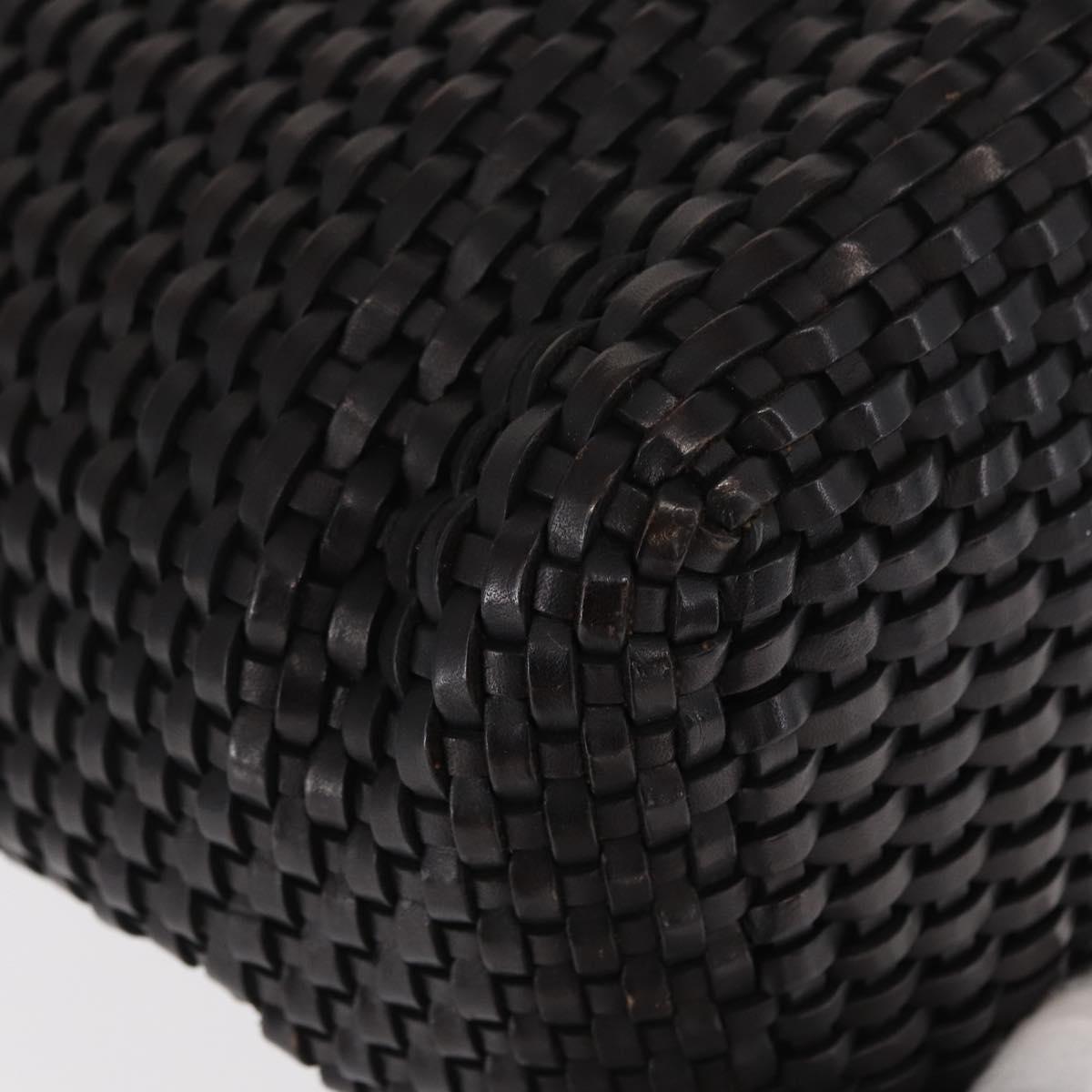 GUCCI Bamboo Shoulder Bag Leather Black Gold 000 2404 1493 Auth 160210