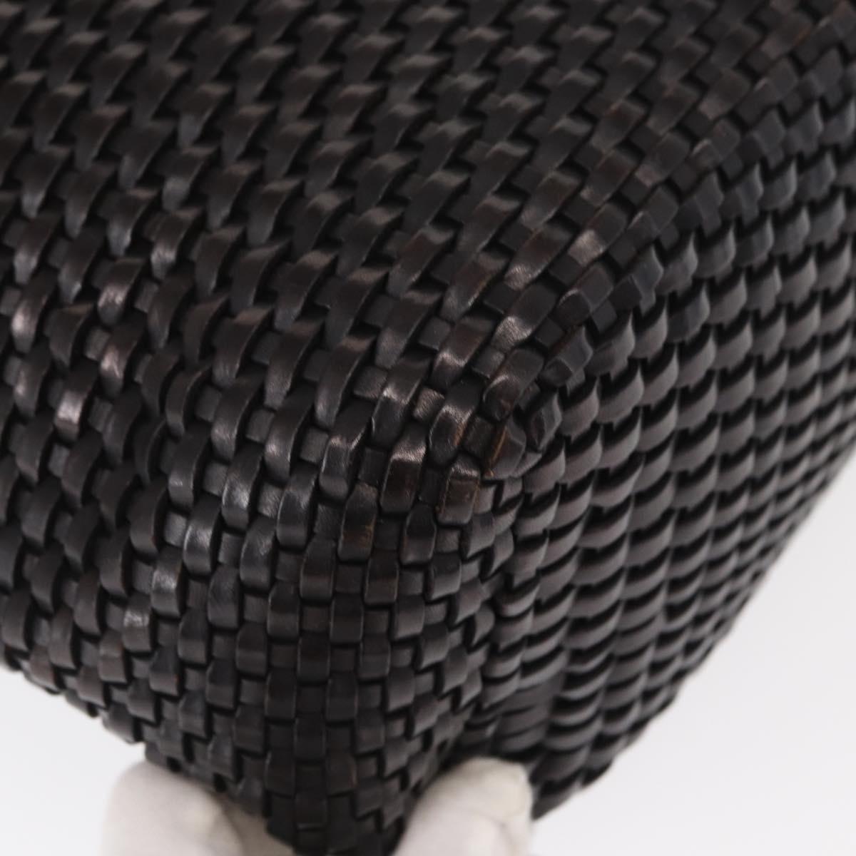 GUCCI Bamboo Shoulder Bag Leather Black Gold 000 2404 1493 Auth 160210