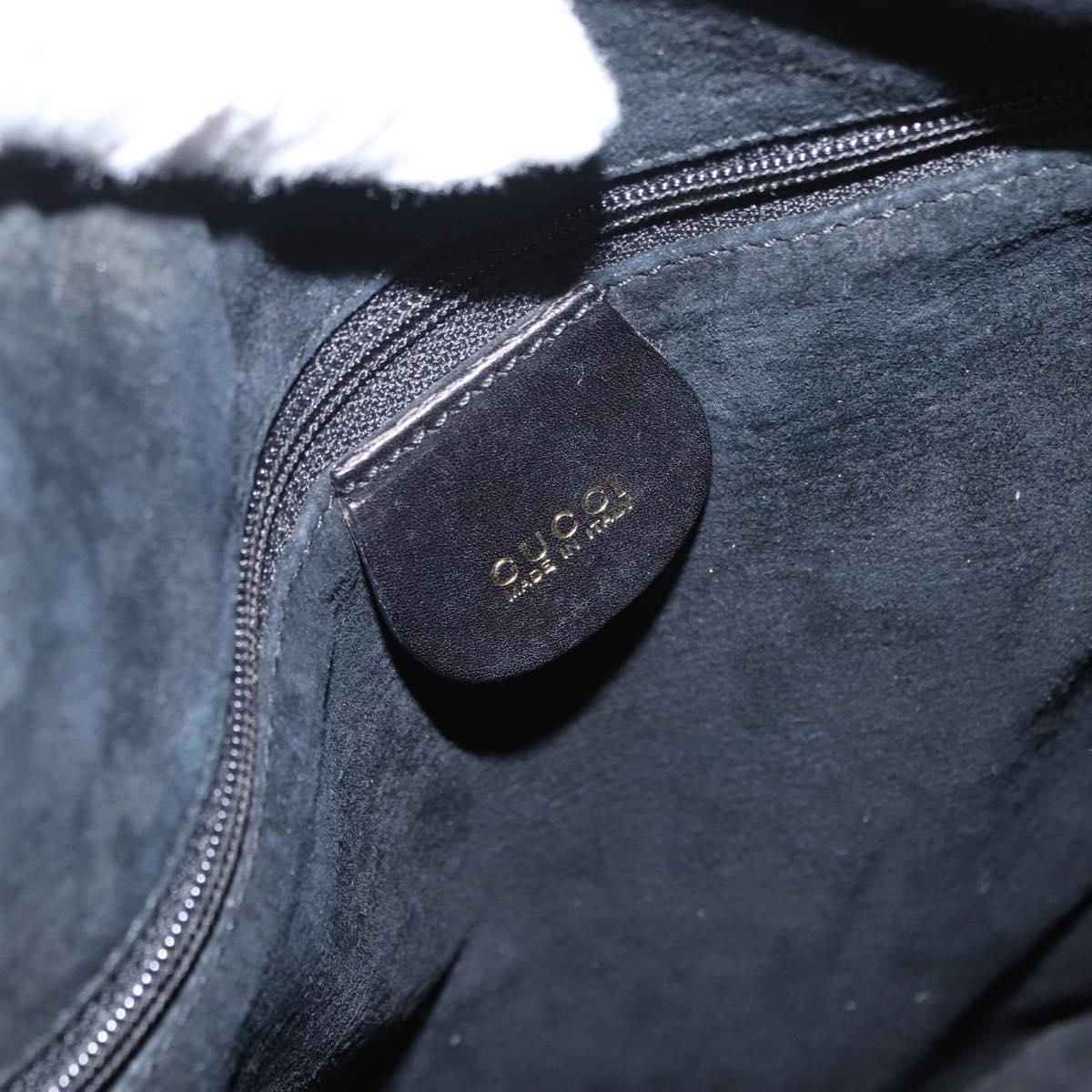 GUCCI Bamboo Shoulder Bag Leather Black Gold 000 2404 1493 Auth 160210