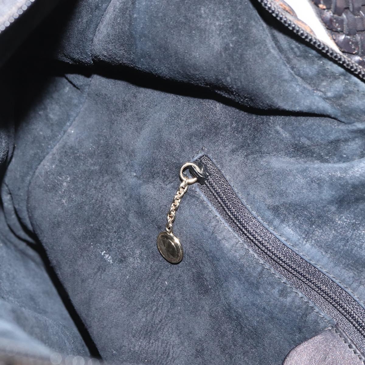 GUCCI Bamboo Shoulder Bag Leather Black Gold 000 2404 1493 Auth 160210