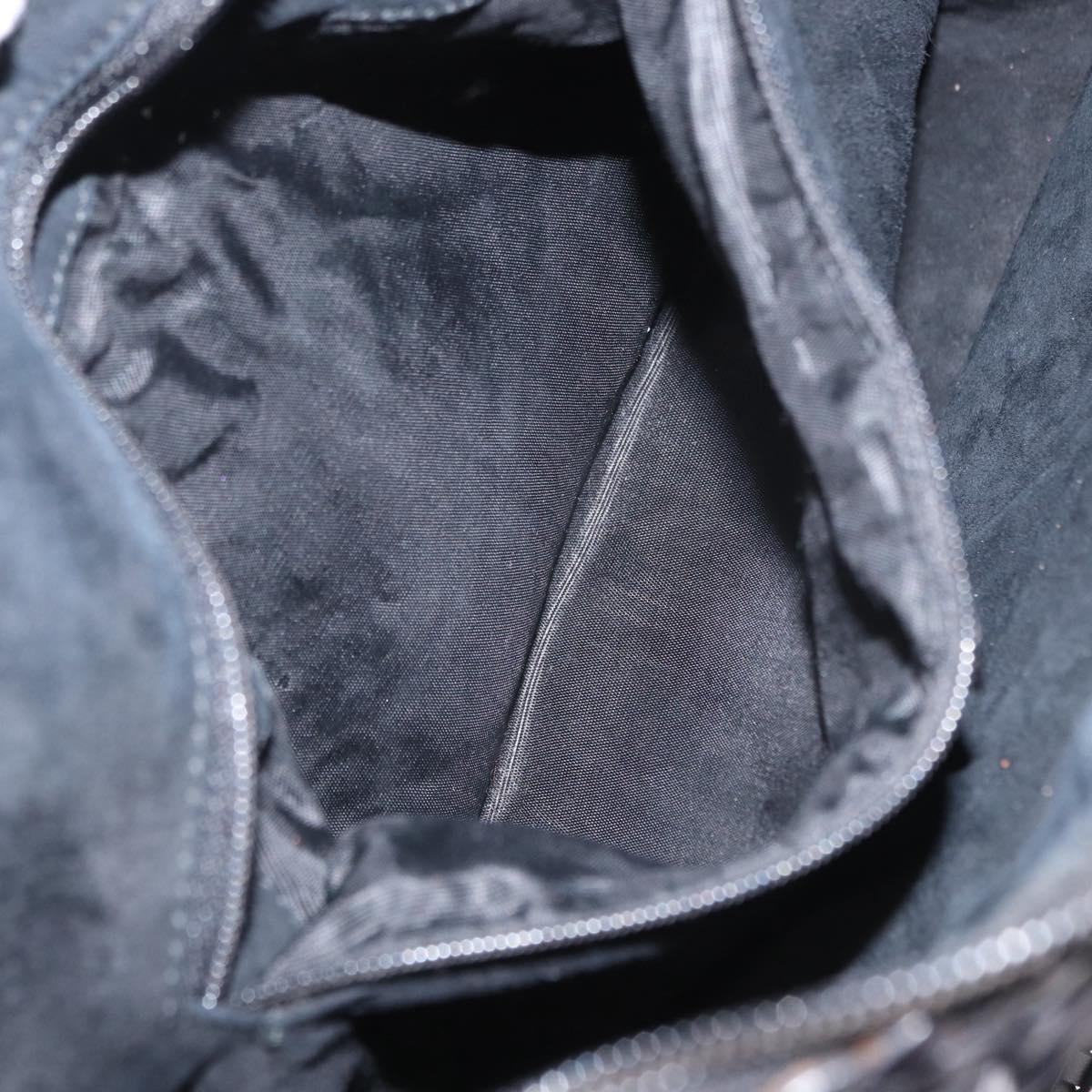 GUCCI Bamboo Shoulder Bag Leather Black Gold 000 2404 1493 Auth 160210