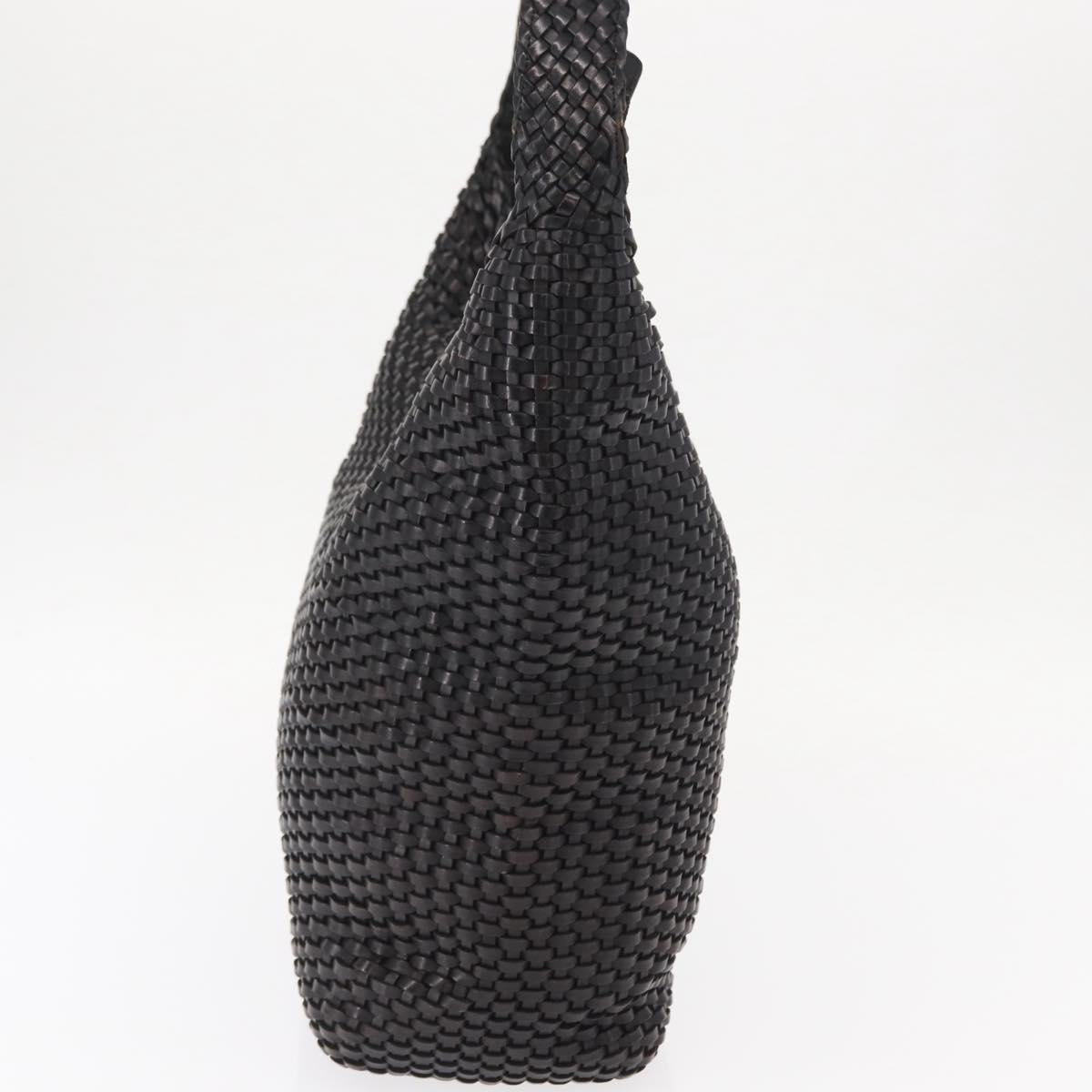 GUCCI Bamboo Shoulder Bag Leather Black Gold 000 2404 1493 Auth 160210