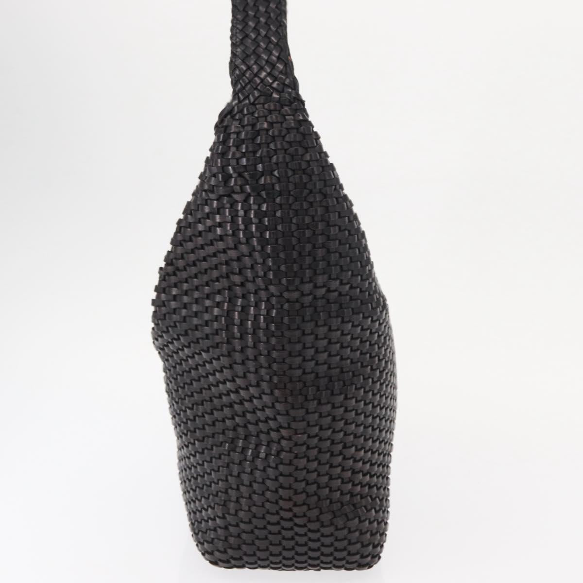 GUCCI Bamboo Shoulder Bag Leather Black Gold 000 2404 1493 Auth 160210