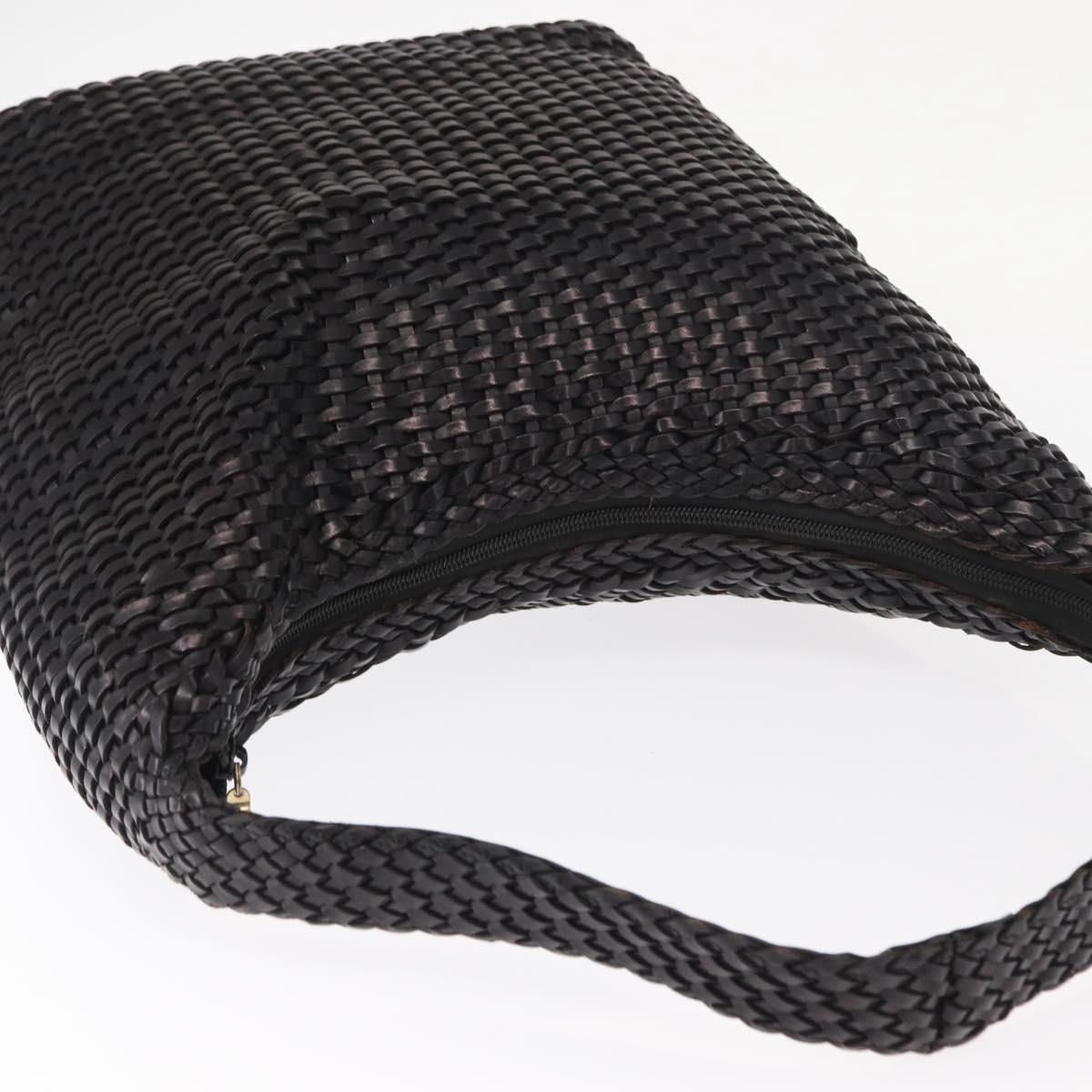 GUCCI Bamboo Shoulder Bag Leather Black Gold 000 2404 1493 Auth 160210