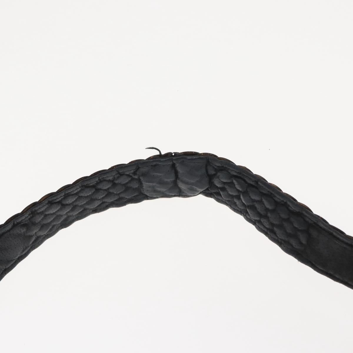 GUCCI Bamboo Shoulder Bag Leather Black Gold 000 2404 1493 Auth 160210