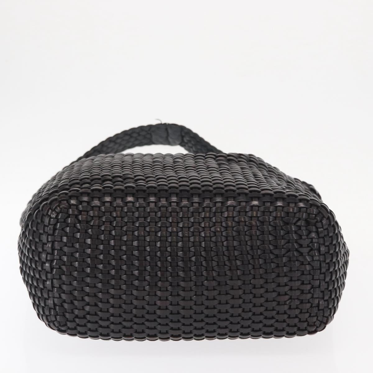 GUCCI Bamboo Shoulder Bag Leather Black Gold 000 2404 1493 Auth 160210