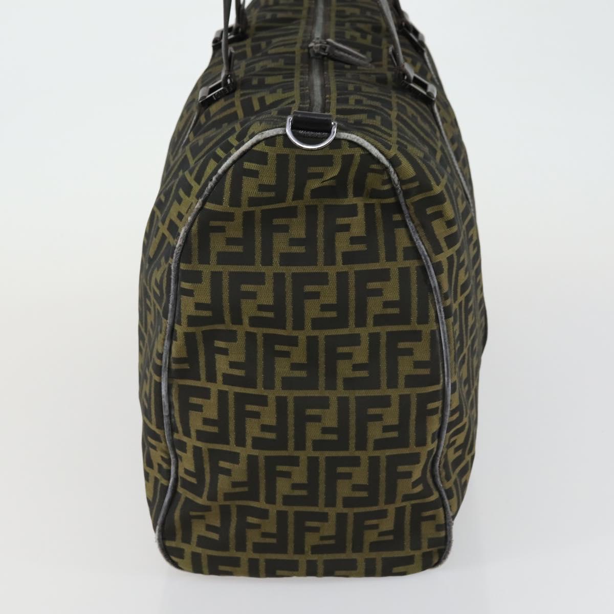 FENDI Zucca Canvas Boston Bag Brown Black Auth 160211