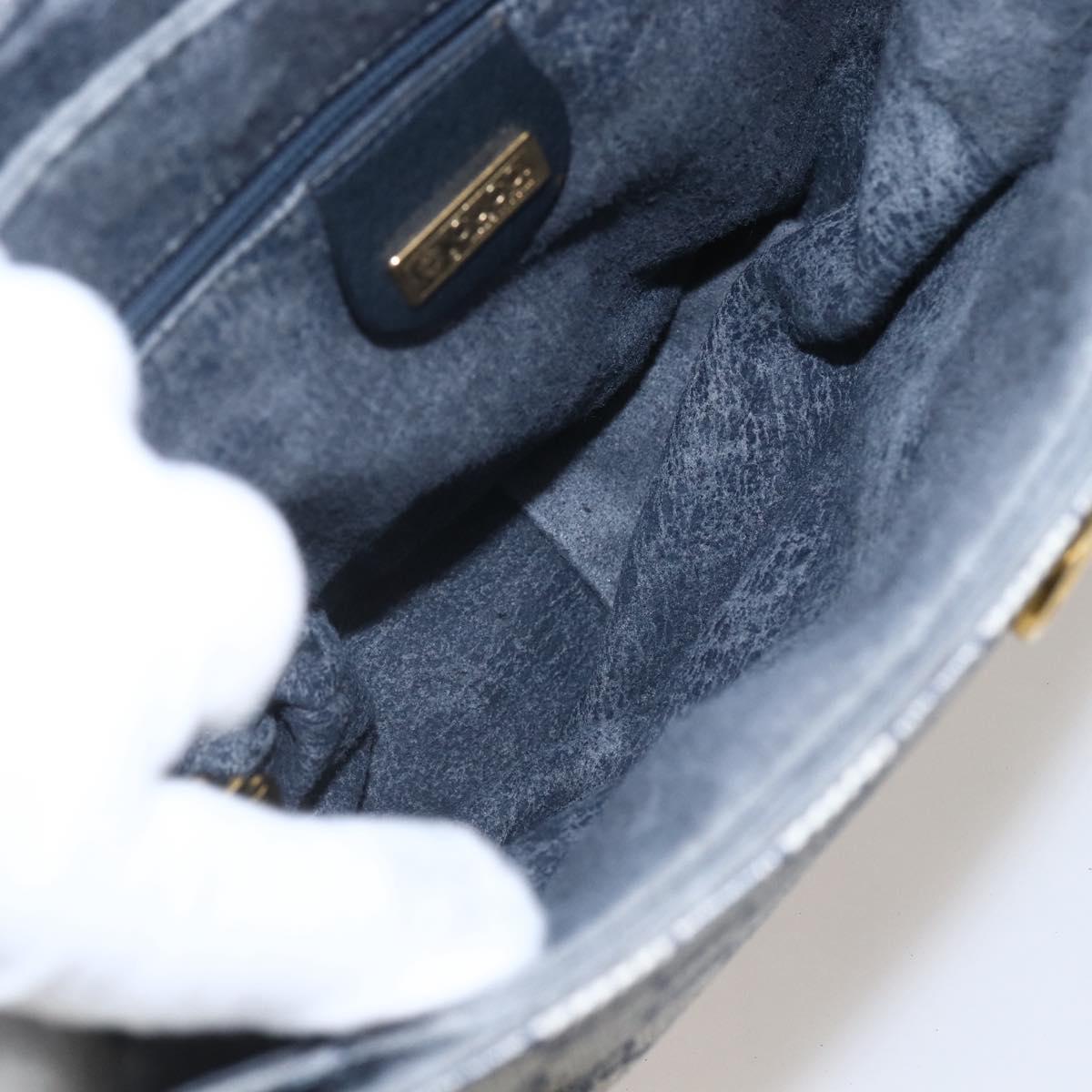 GUCCI GG Supreme Hand Bag PVC Navy Gold 000 093 6089 Auth 160214