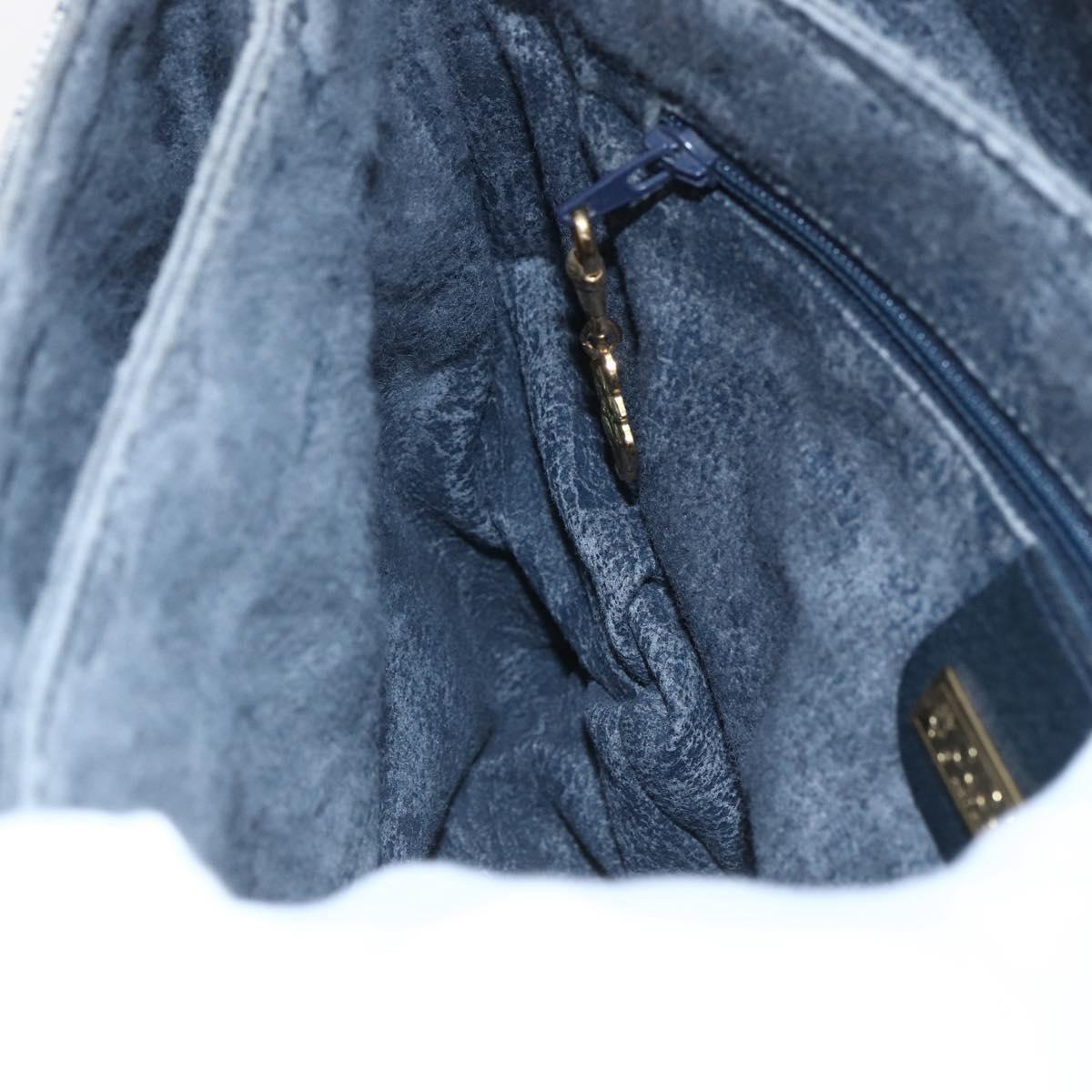 GUCCI GG Supreme Hand Bag PVC Navy Gold 000 093 6089 Auth 160214