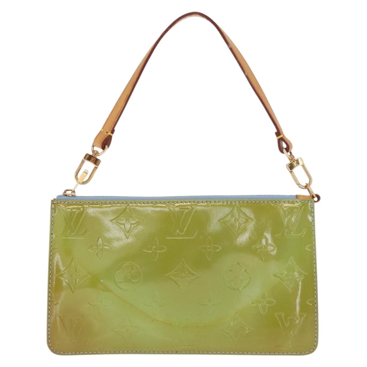 LOUIS VUITTON Monogram Vernis Lexington Pouch Baby Blue M91011 LV Auth 160215