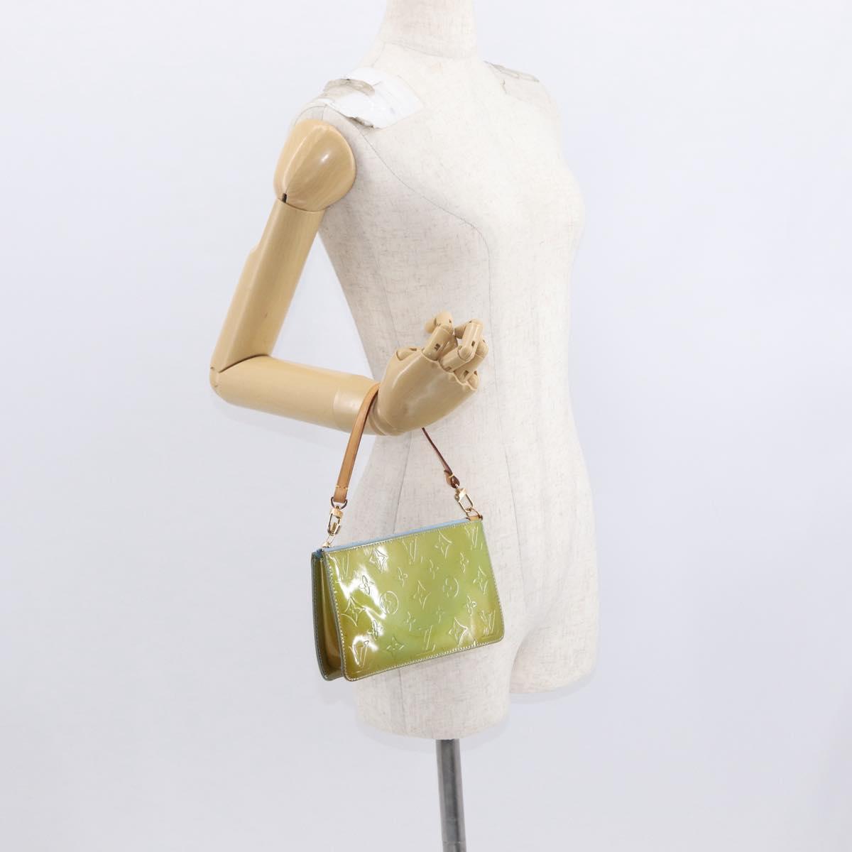 LOUIS VUITTON Monogram Vernis Lexington Pouch Baby Blue M91011 LV Auth 160215