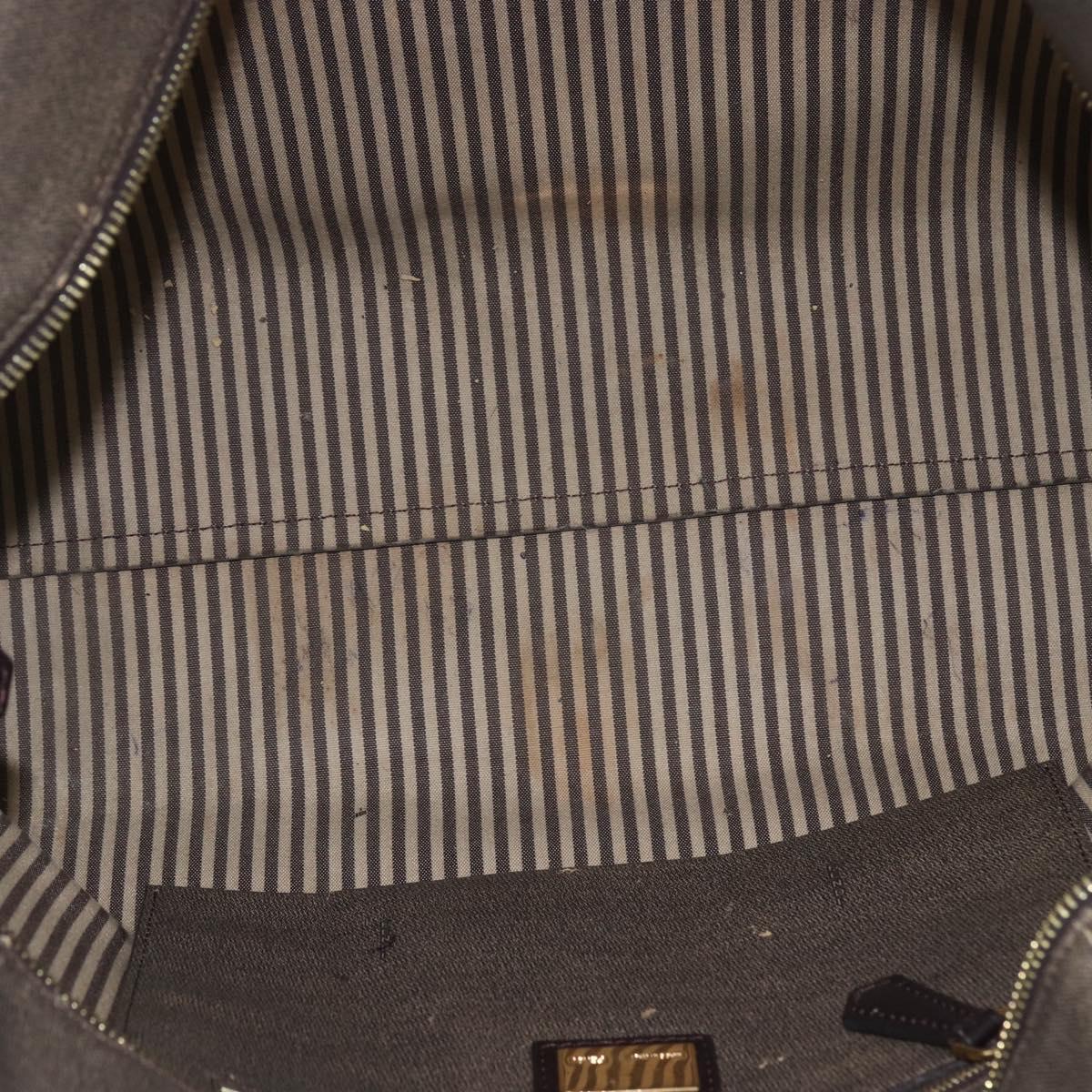 FENDI Zucca Canvas Tote Bag PVC Black Brown Auth 160217