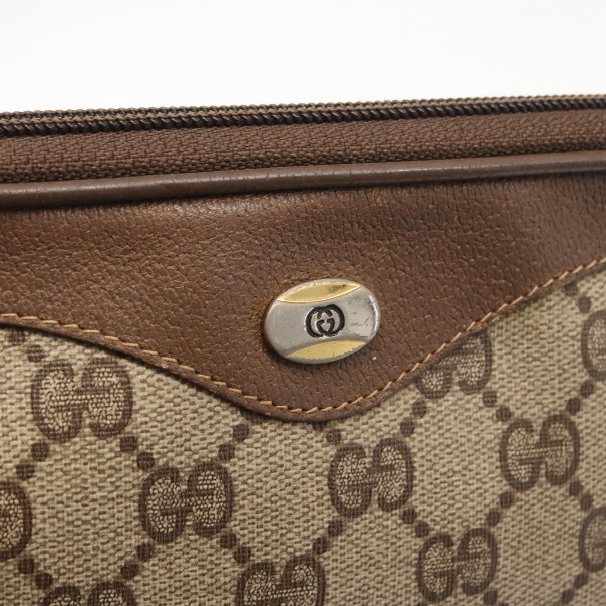 GUCCI GG Supreme Shoulder Bag PVC Beige Gold 97 02 068 Auth 160230