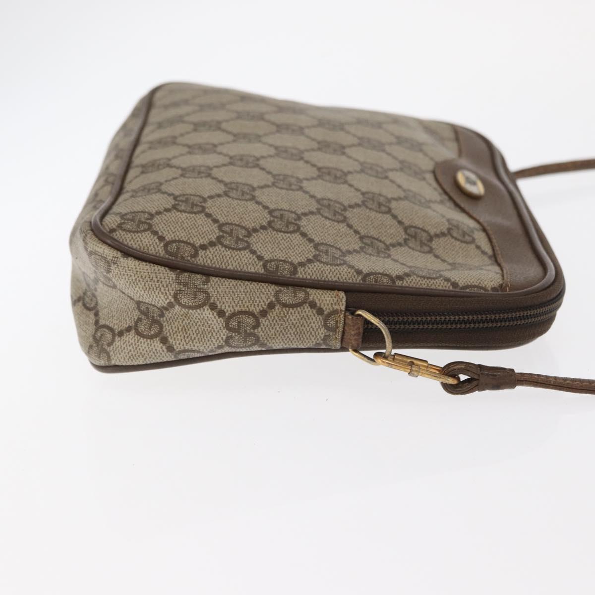 GUCCI GG Supreme Shoulder Bag PVC Beige Gold 97 02 068 Auth 160230
