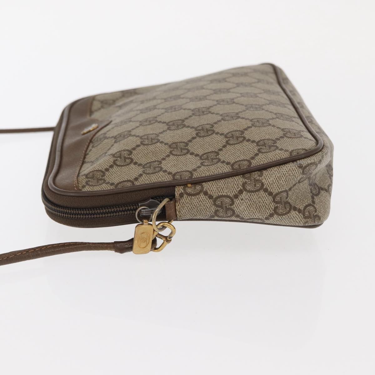 GUCCI GG Supreme Shoulder Bag PVC Beige Gold 97 02 068 Auth 160230