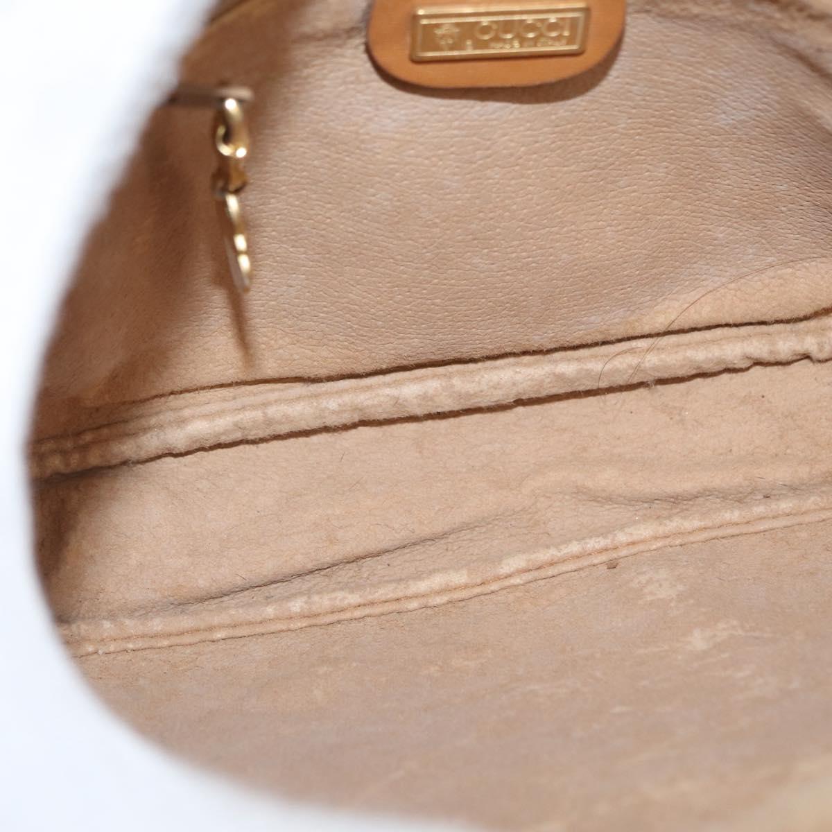 GUCCI Micro GG Supreme Shoulder Bag PVC Cream Gold Auth 160231