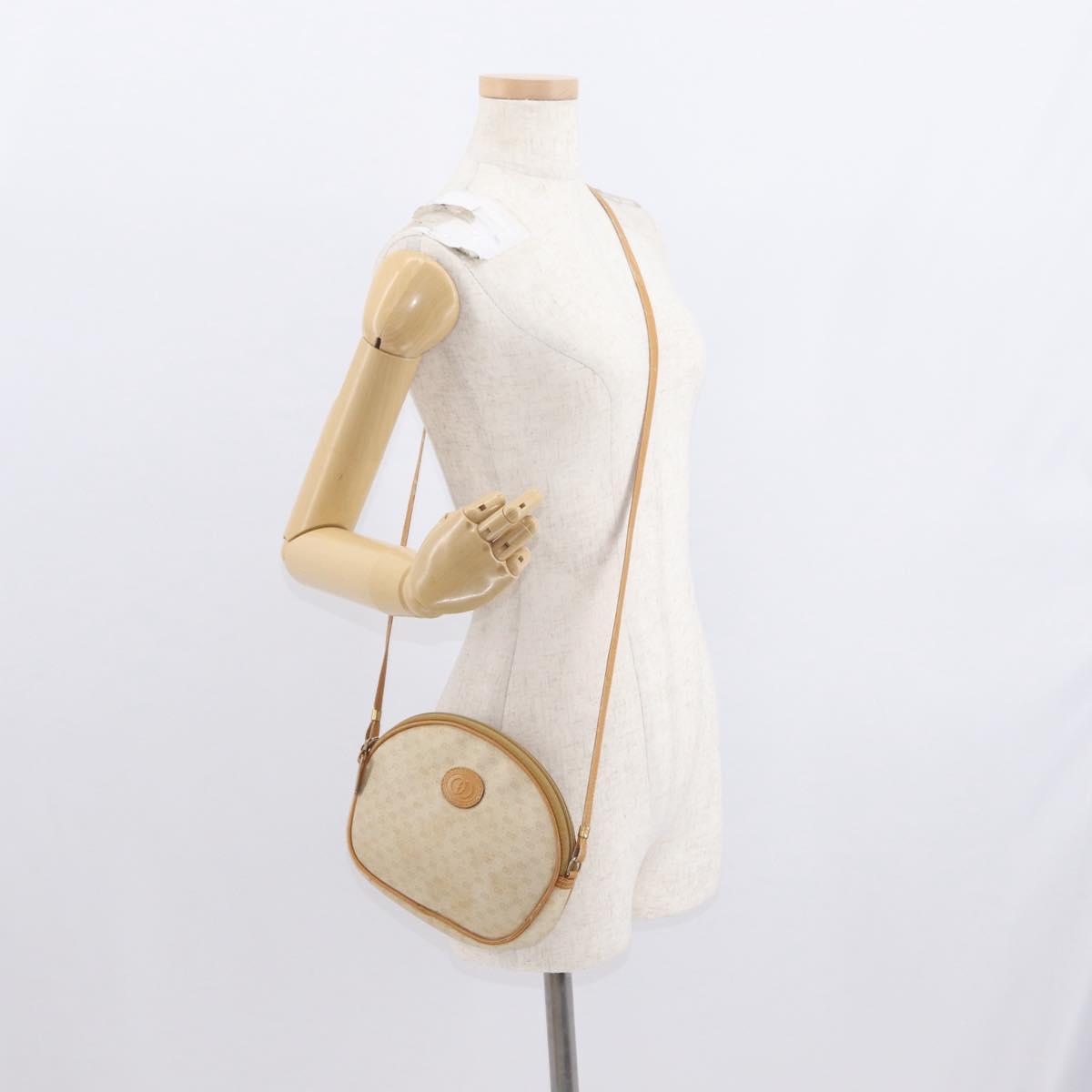 GUCCI Micro GG Supreme Shoulder Bag PVC Cream Gold Auth 160231