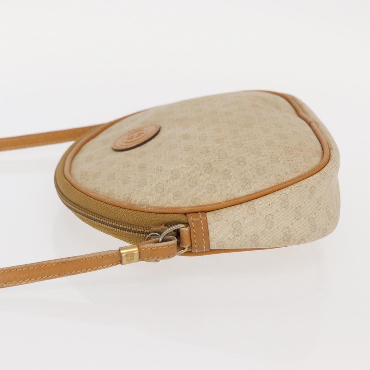 GUCCI Micro GG Supreme Shoulder Bag PVC Cream Gold Auth 160231