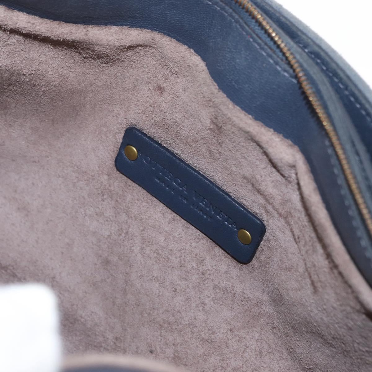 BOTTEGA VENETA INTRECCIATO Shoulder Bag Leather Outlet Navy Auth 160241