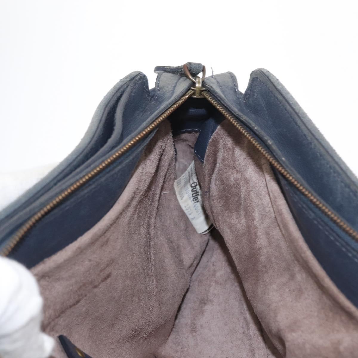 BOTTEGA VENETA INTRECCIATO Shoulder Bag Leather Outlet Navy Auth 160241