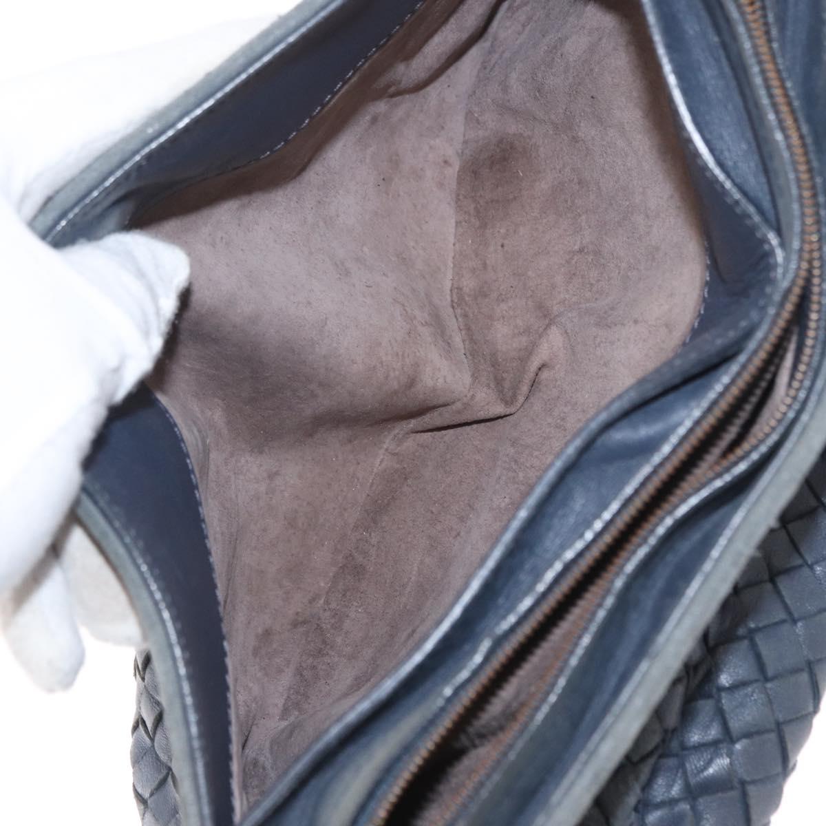 BOTTEGA VENETA INTRECCIATO Shoulder Bag Leather Outlet Navy Auth 160241