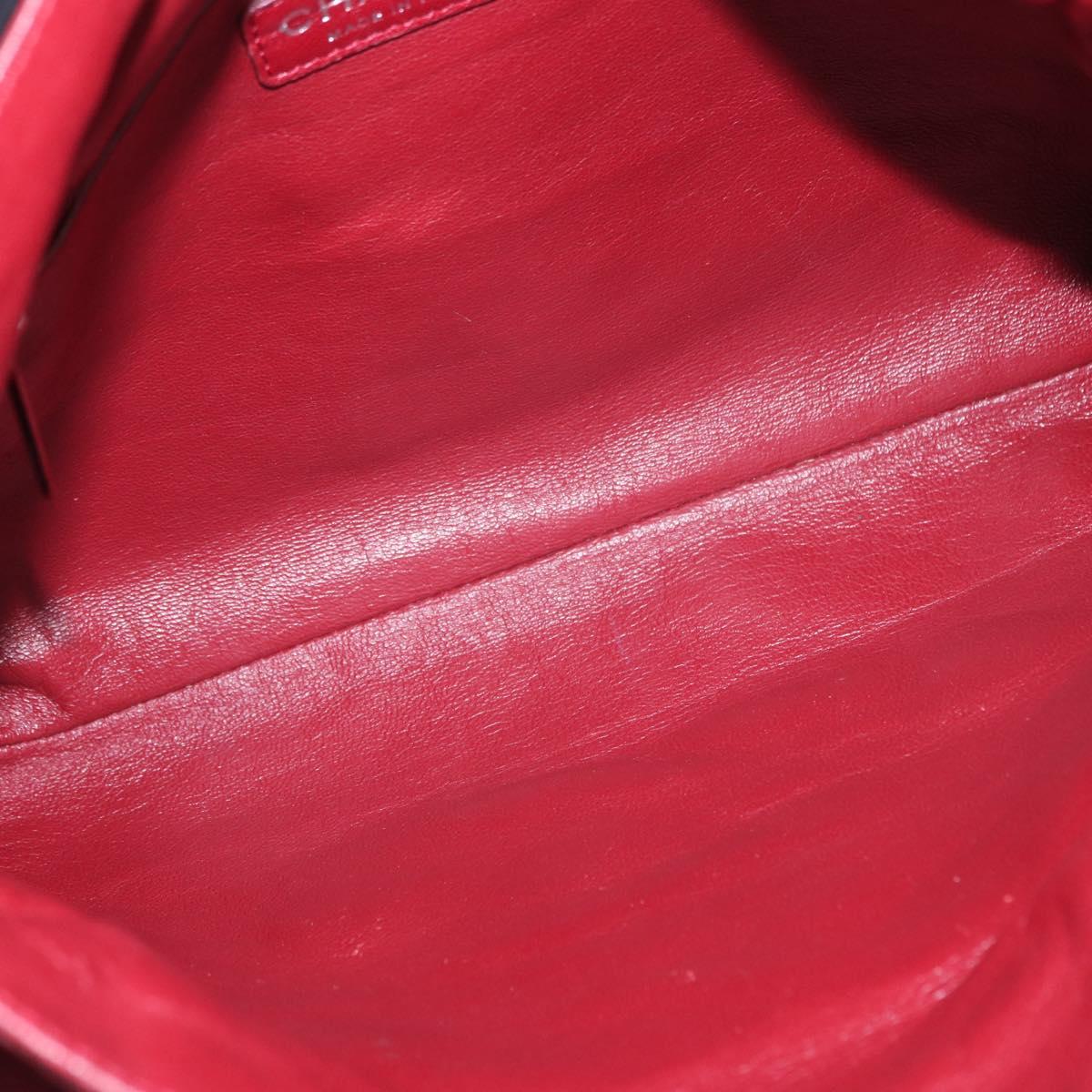 CHANEL Chain Tote Bag Patent leather Black Silver CC Auth 160254