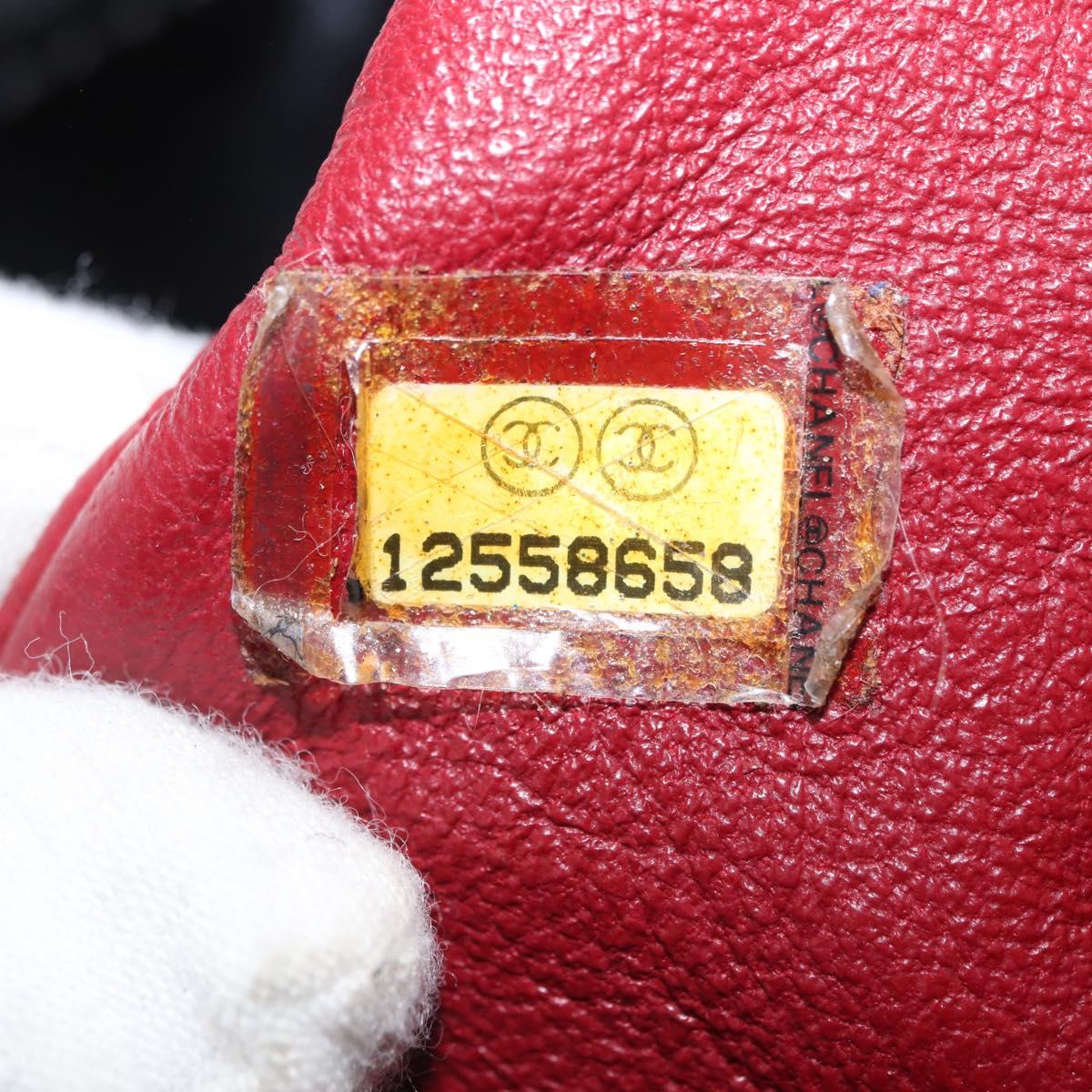 CHANEL Chain Tote Bag Patent leather Black Silver CC Auth 160254