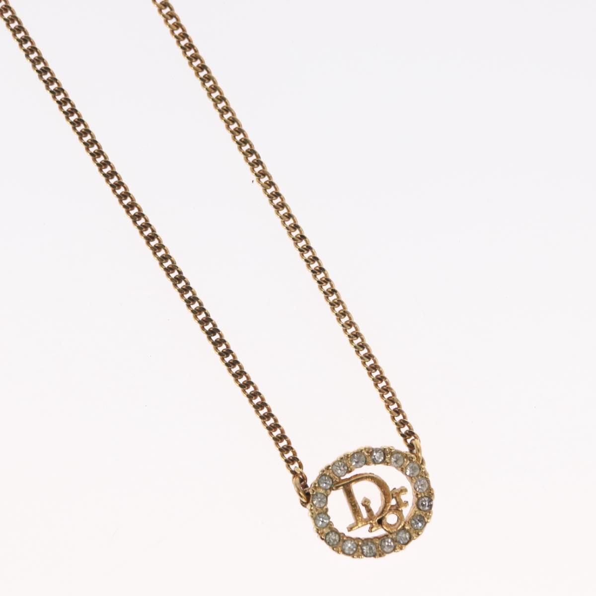 Christian Dior Necklace metal Gold Tone Auth 160258