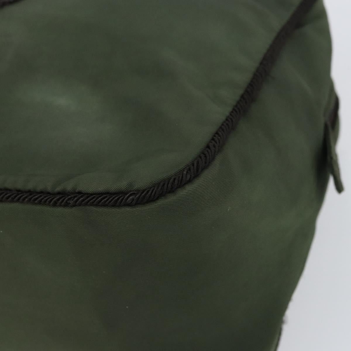 PRADA Hand Bag Nylon Green Auth 160276