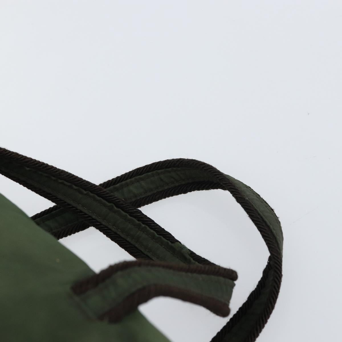 PRADA Hand Bag Nylon Green Auth 160276