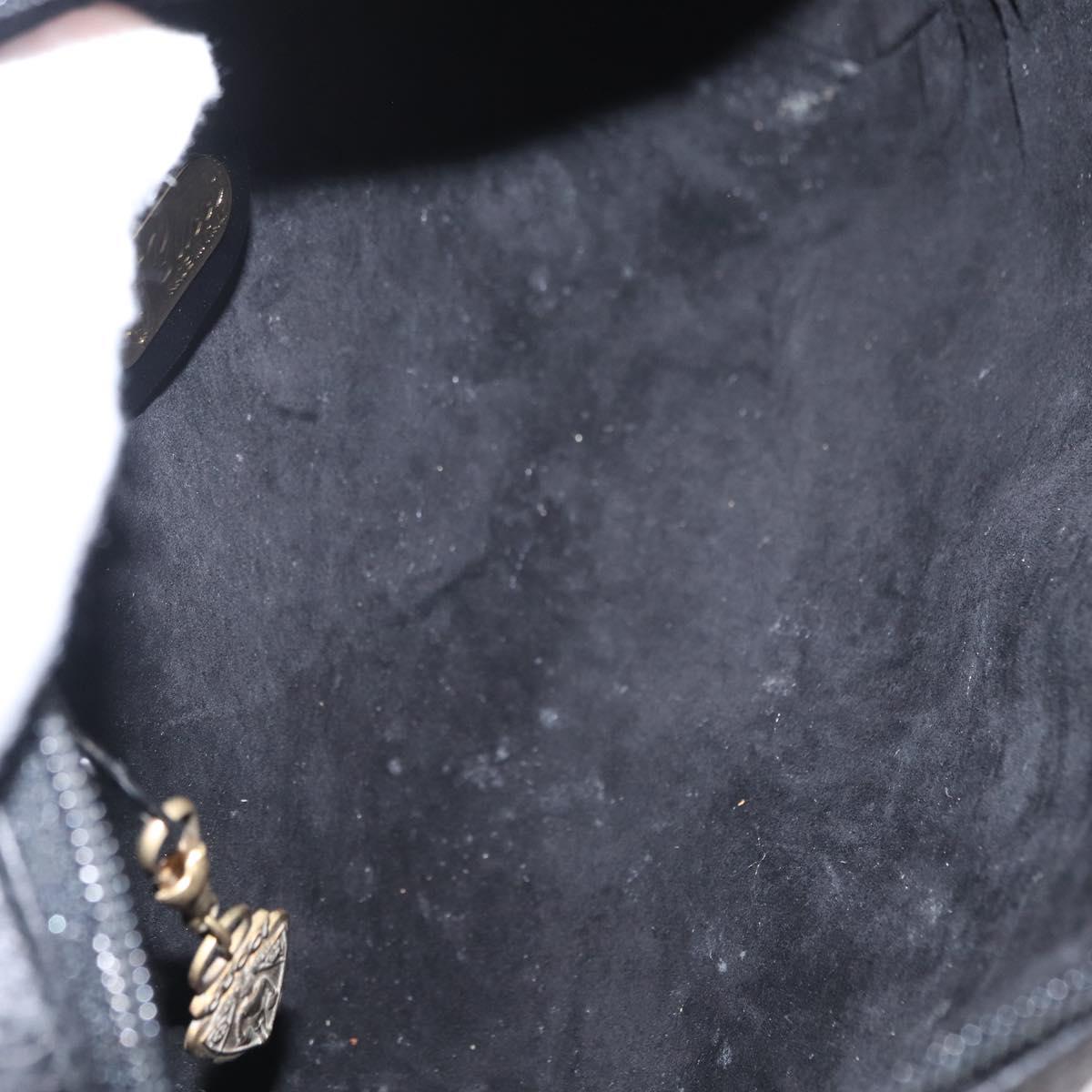 GUCCI Shoulder Bag Leather Black Gold 007 87 0012 Auth 160291