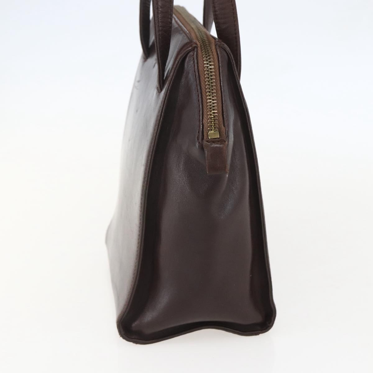 PRADA Chain Shoulder Bag Leather plastic Brown Gold Auth 160295