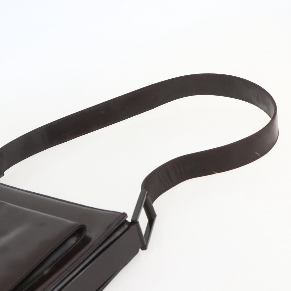 GUCCI Shoulder Bag Leather Brown Auth 160297