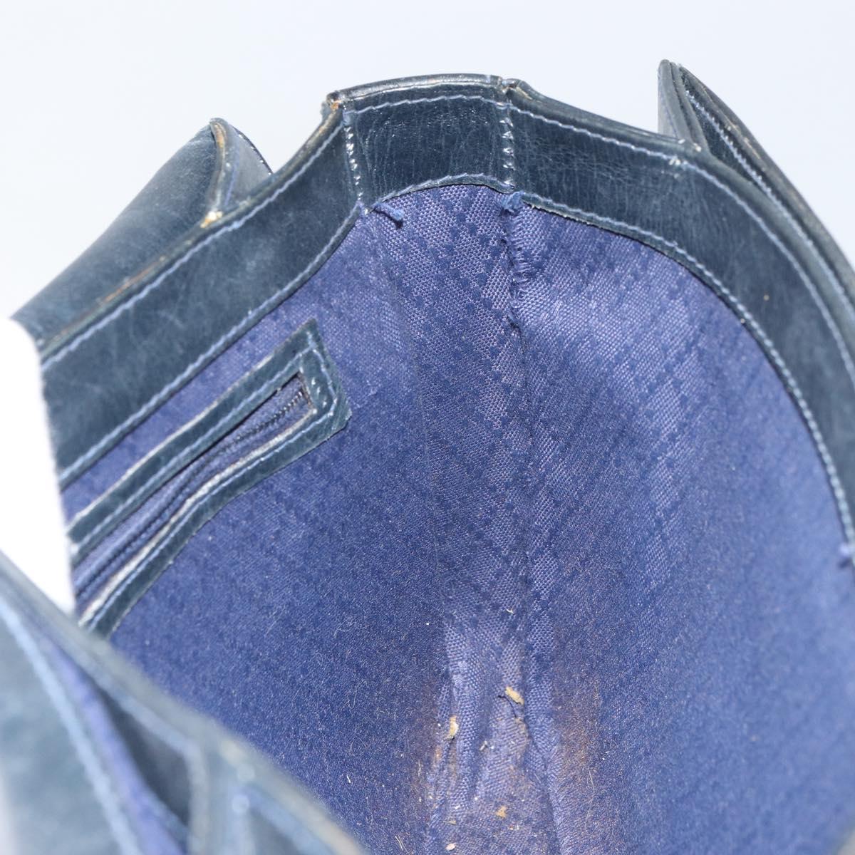 GUCCI GG Supreme Sherry Line Shoulder Bag PVC Navy Gold Auth 160298