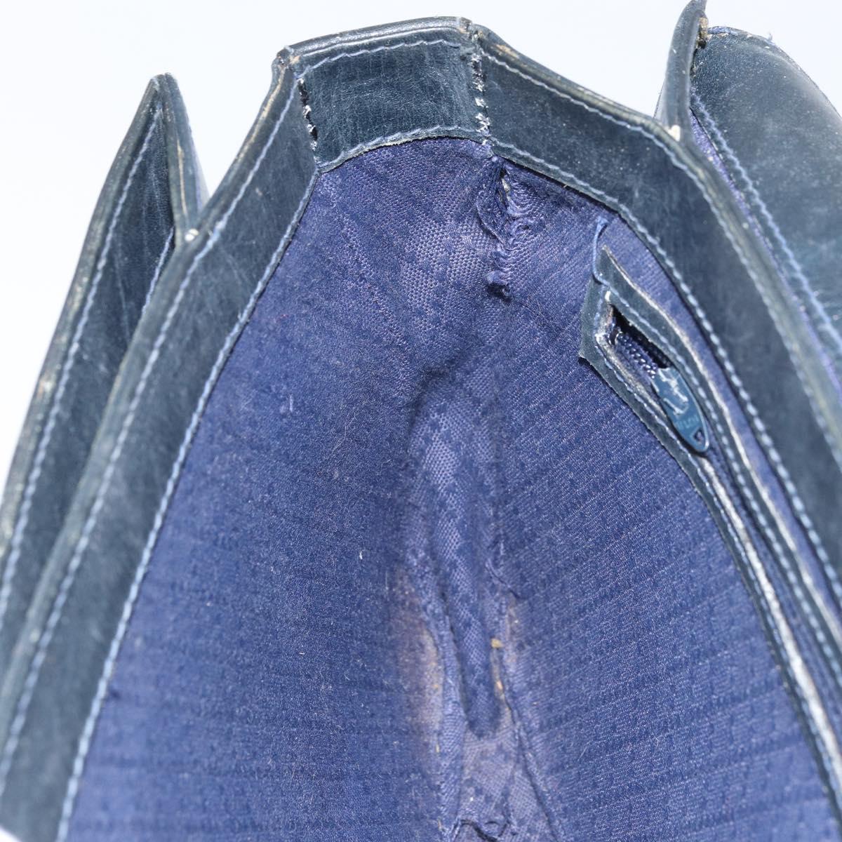 GUCCI GG Supreme Sherry Line Shoulder Bag PVC Navy Gold Auth 160298