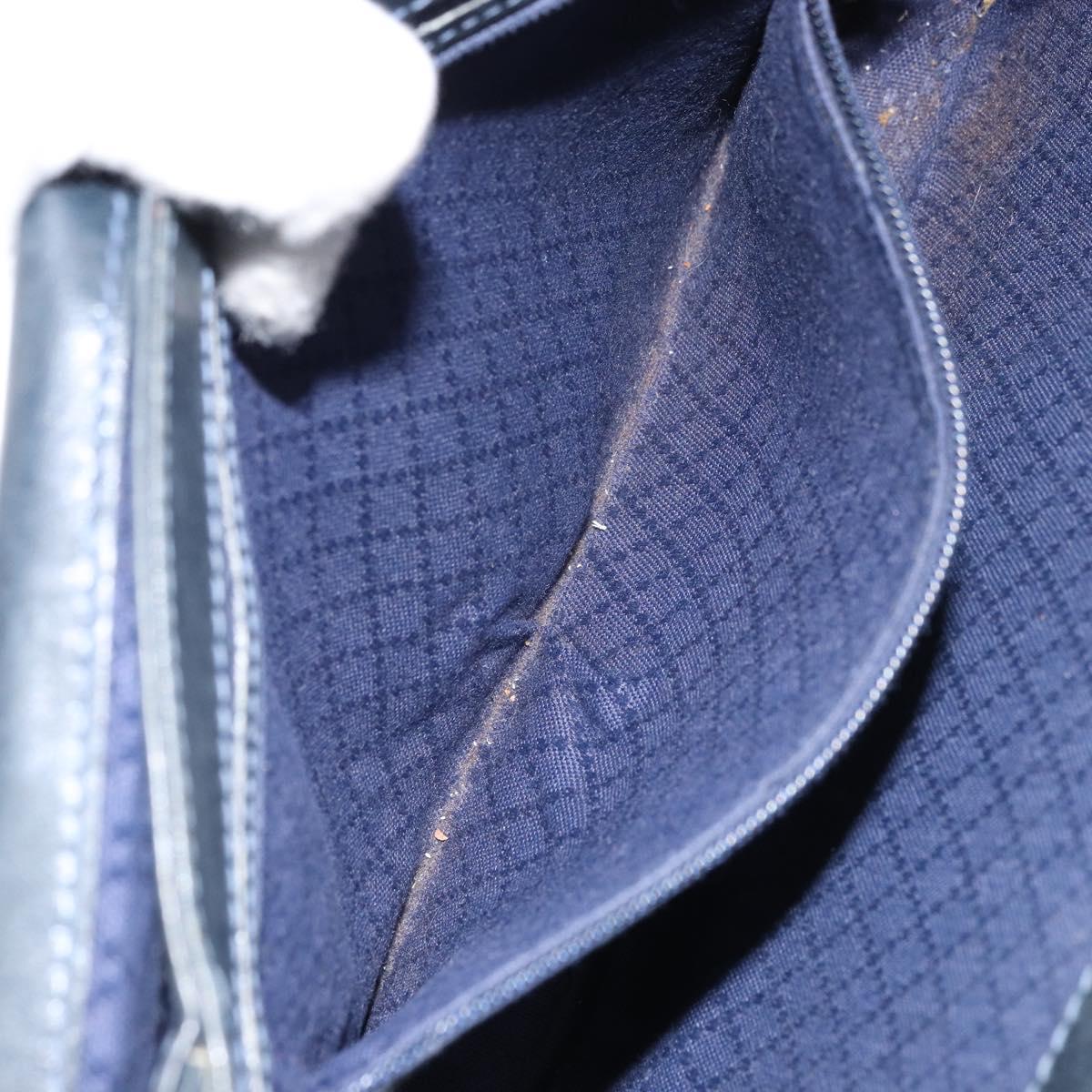 GUCCI GG Supreme Sherry Line Shoulder Bag PVC Navy Gold Auth 160298