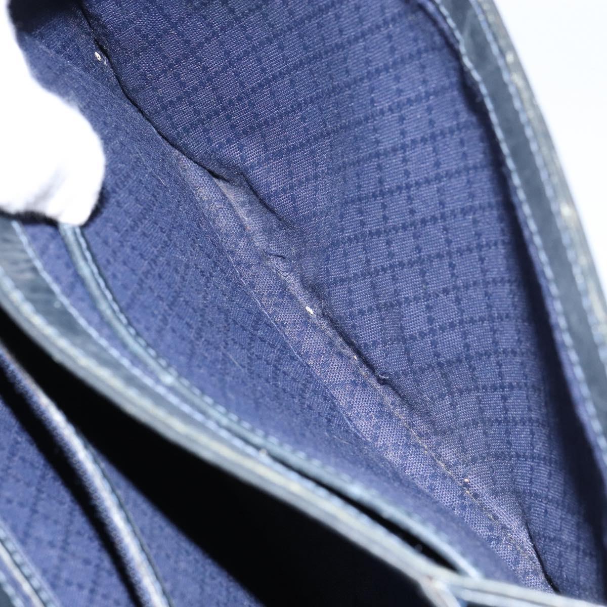 GUCCI GG Supreme Sherry Line Shoulder Bag PVC Navy Gold Auth 160298