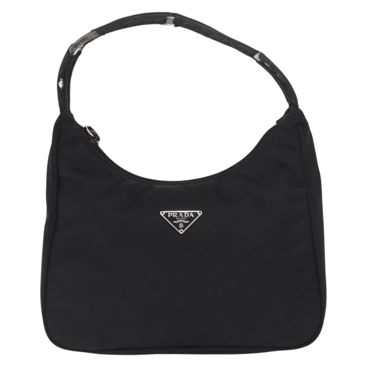 PRADA Hand Pouch Nylon Black Auth 160303