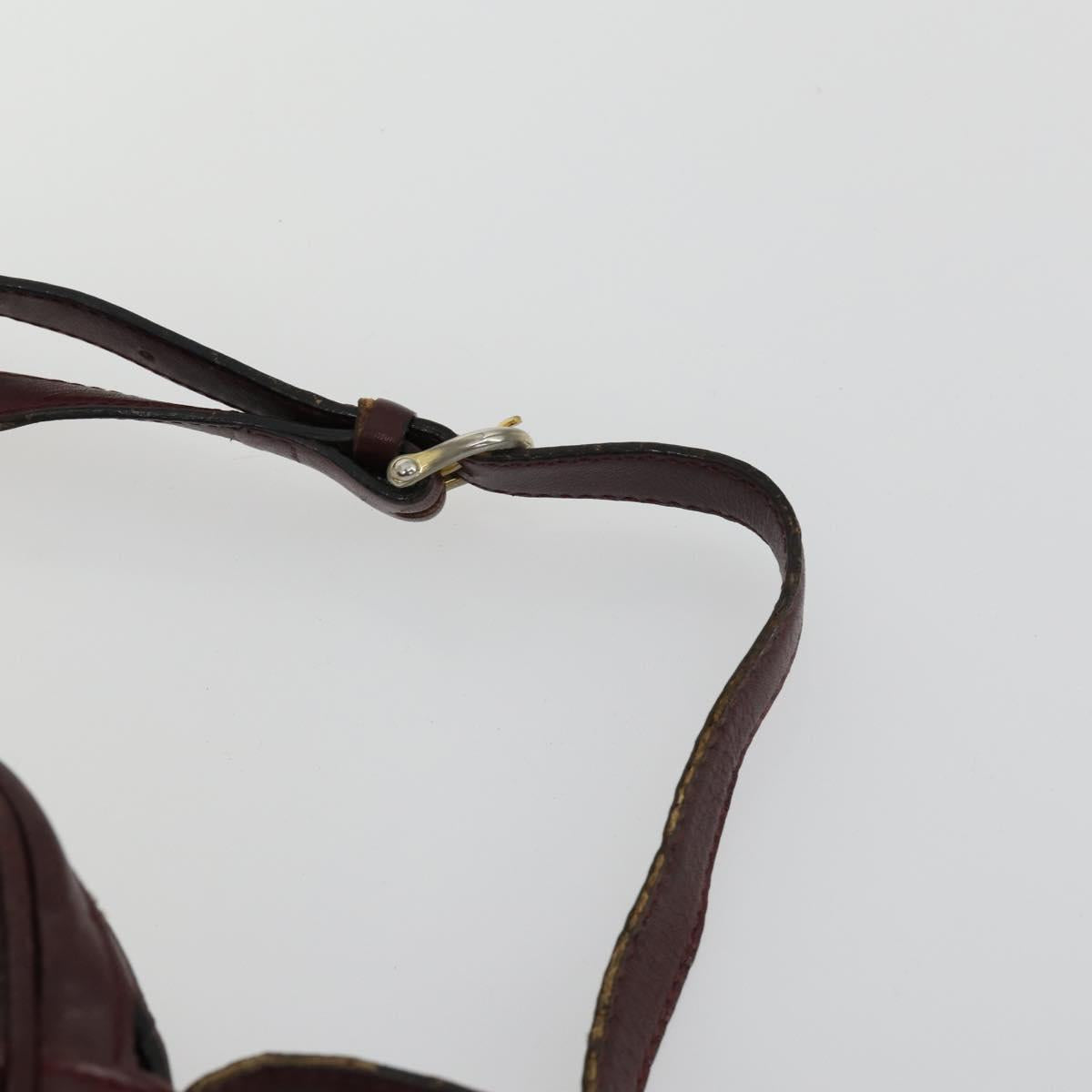 CELINE Macadam Canvas Shoulder Bag Leather 3 Set Red Navy Auth 160319