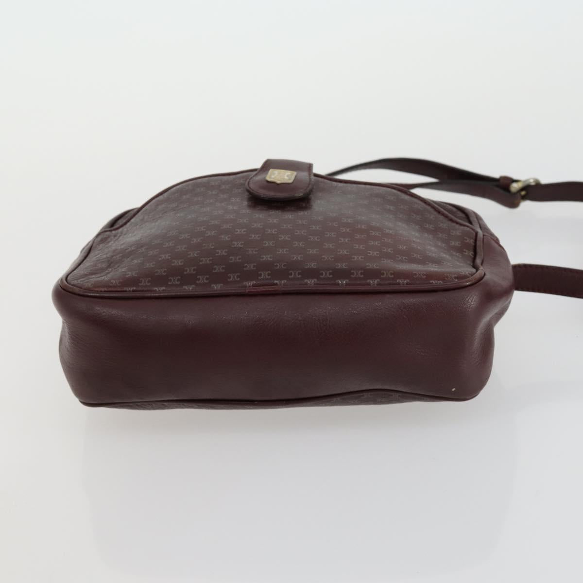 CELINE Macadam Canvas Shoulder Bag Leather 3 Set Red Navy Auth 160319