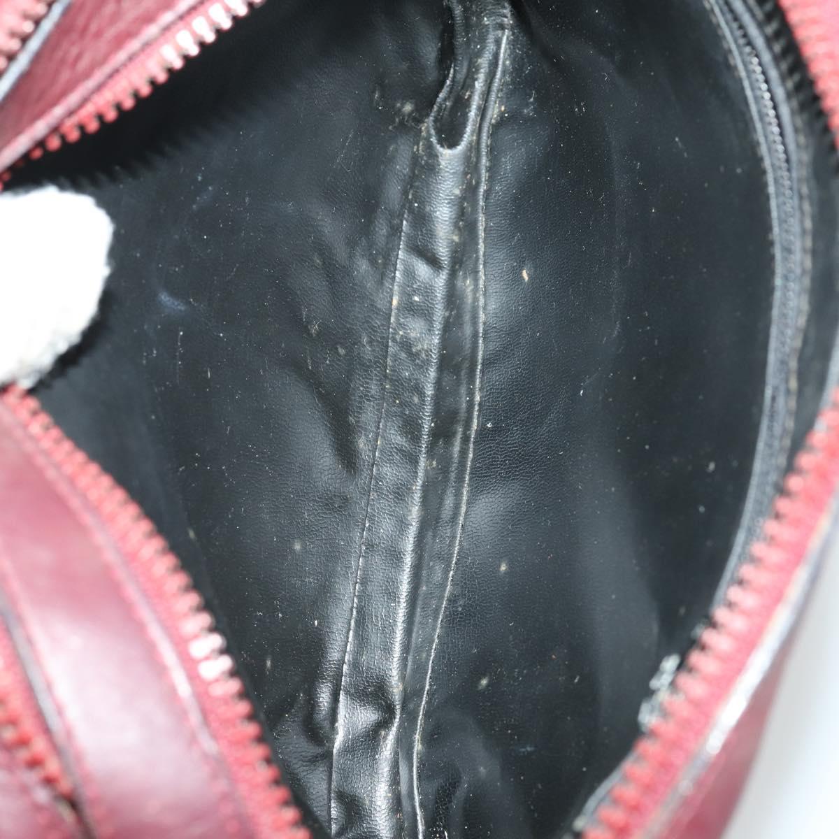 CELINE Macadam Canvas Shoulder Bag Leather 3 Set Red Navy Auth 160319