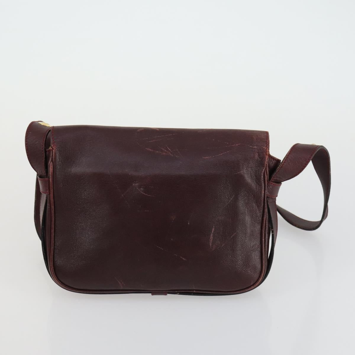 CELINE Macadam Canvas Shoulder Bag Leather 3 Set Red Navy Auth 160319