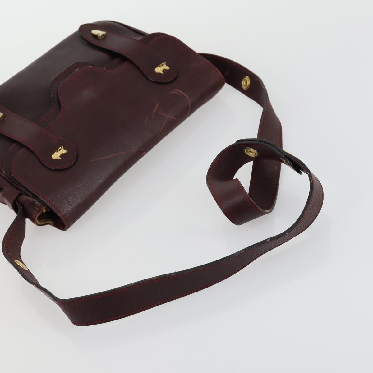 CELINE Macadam Canvas Shoulder Bag Leather 3 Set Red Navy Auth 160319