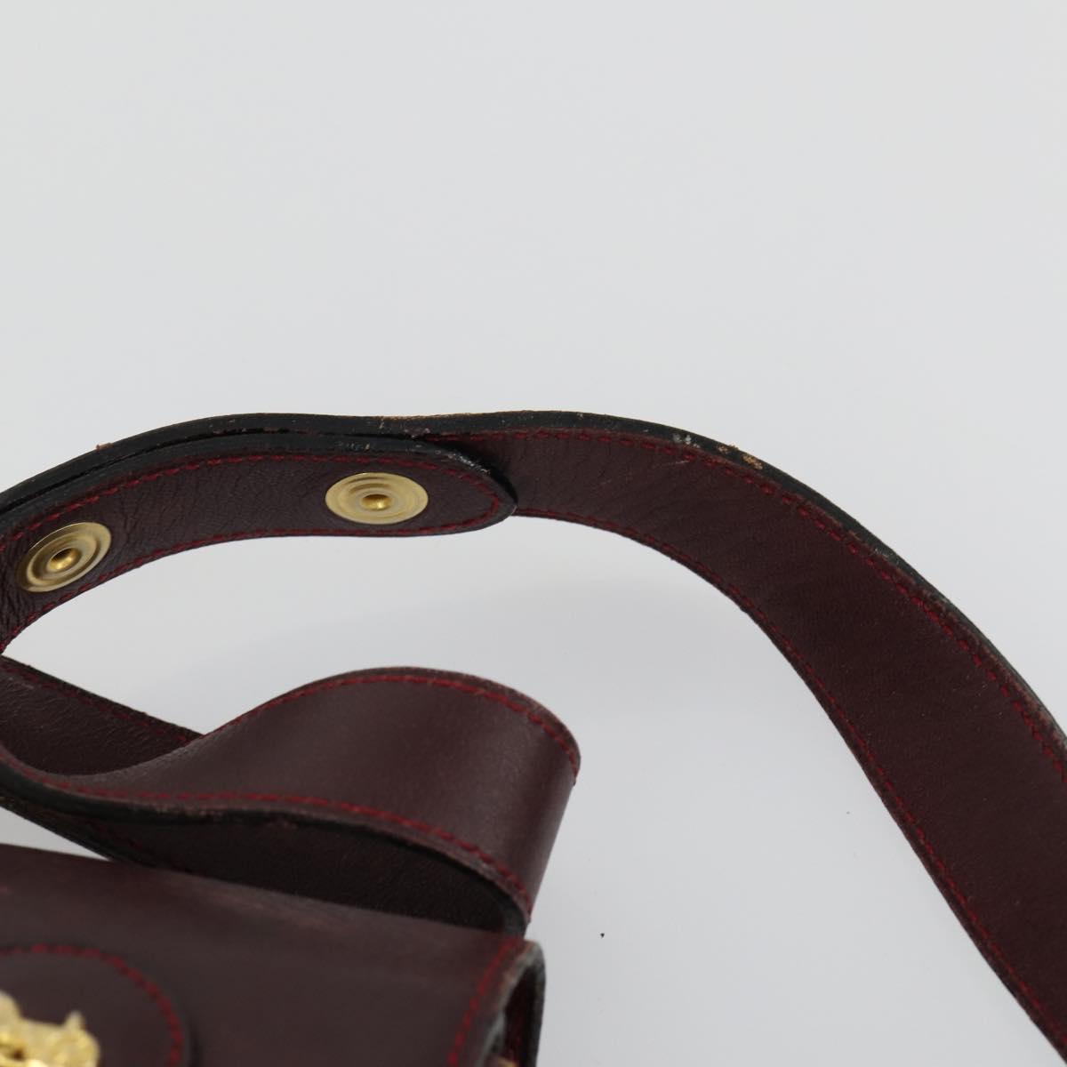 CELINE Macadam Canvas Shoulder Bag Leather 3 Set Red Navy Auth 160319