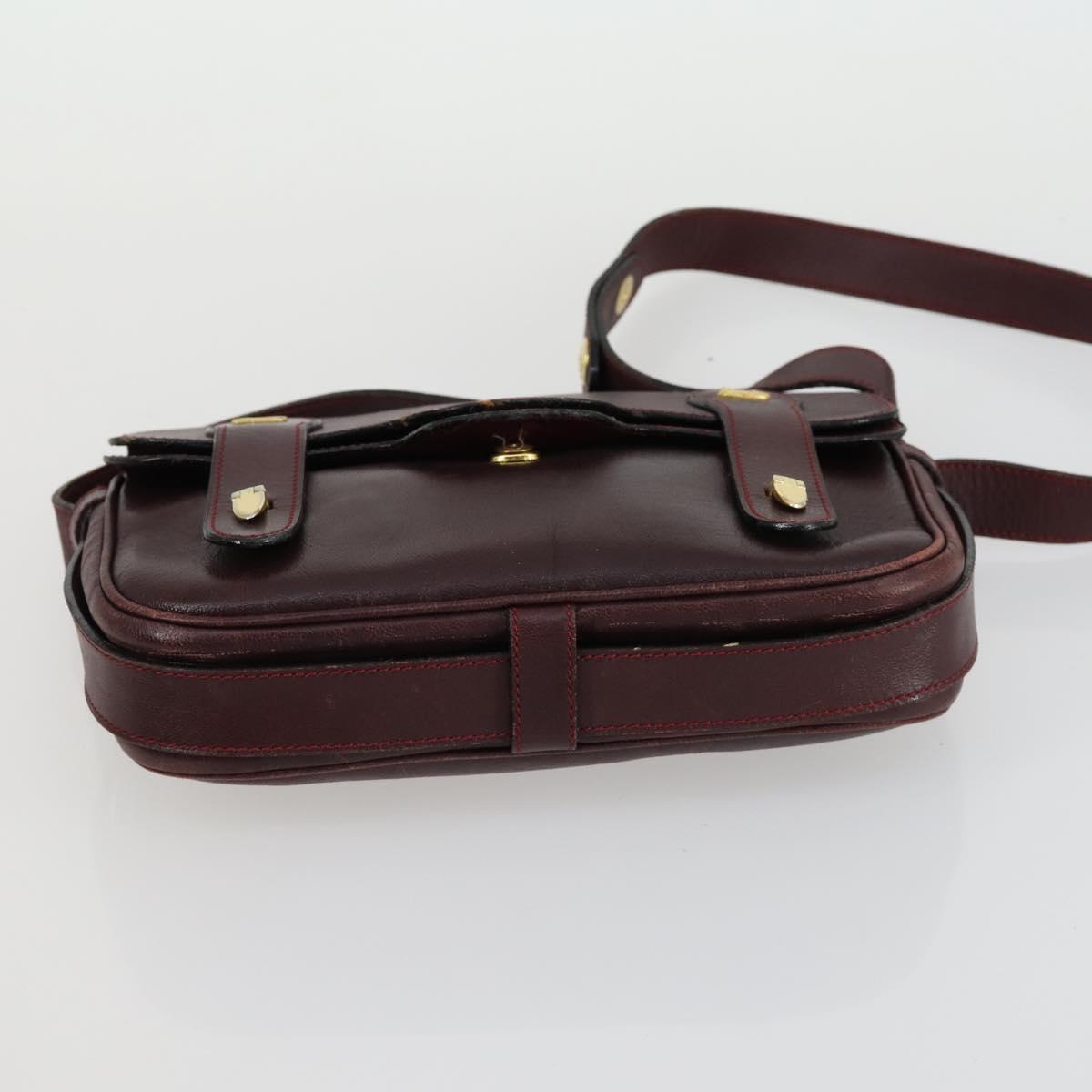 CELINE Macadam Canvas Shoulder Bag Leather 3 Set Red Navy Auth 160319