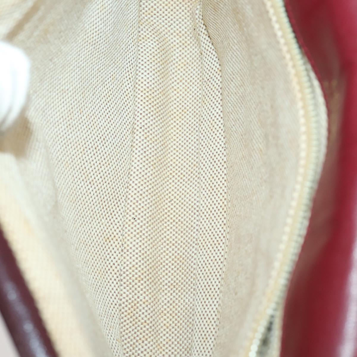 CELINE Macadam Canvas Shoulder Bag Leather 3 Set Red Navy Auth 160319