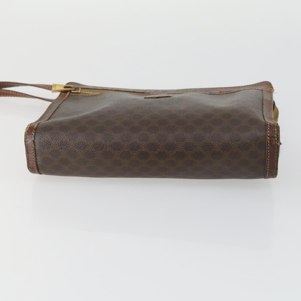 CELINE Macadam Canvas Clutch Bag PVC Leather 3 Set Brown Auth 160320