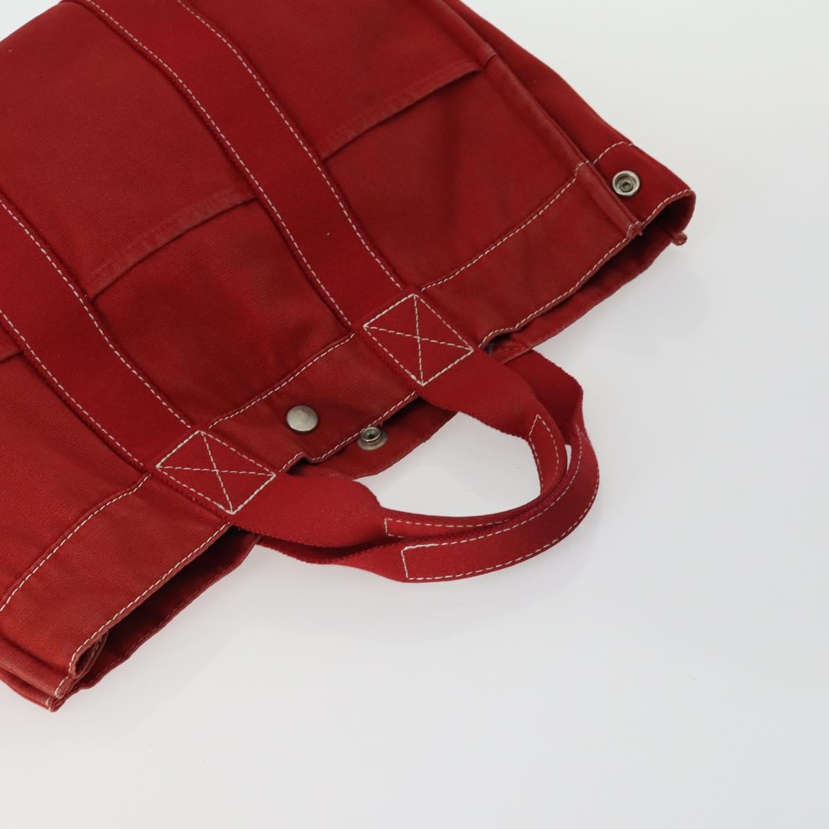 HERMES Fourre Tout Hand Bag Canvas 3 Set Black Red Bordeaux Auth 160324