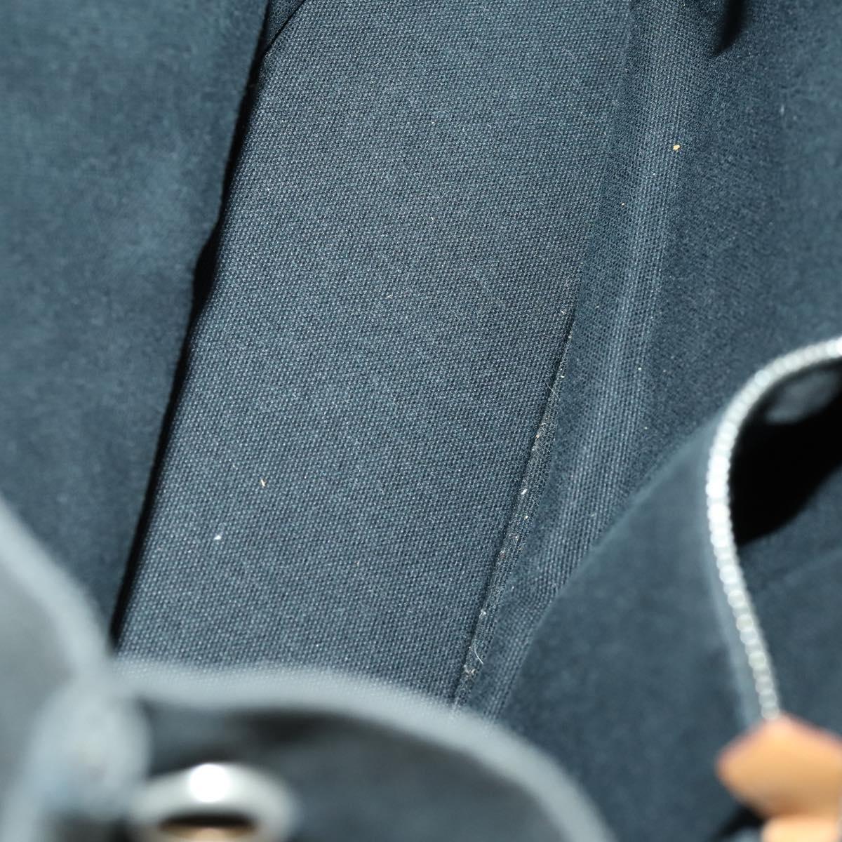 HERMES Fourre Tout Hand Bag Canvas 4 Set Black Red Bordeaux Auth 160325